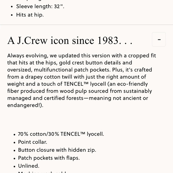 NWT J Crew Short Barn Jacket™ in cotton twill Women’s Medium White - Picture 6 of 14